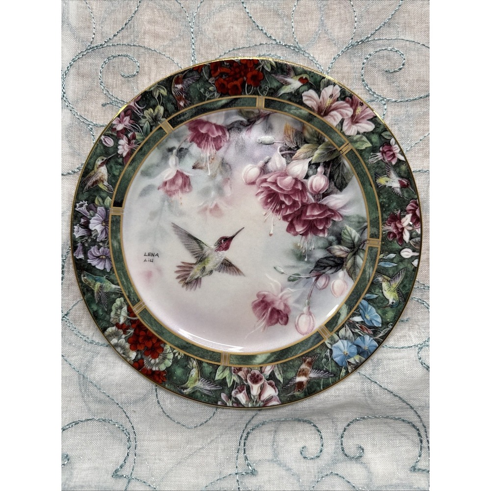 Lena Liu The Anna's Hummingbird W.L. George Fine China Plate 1992 COA
